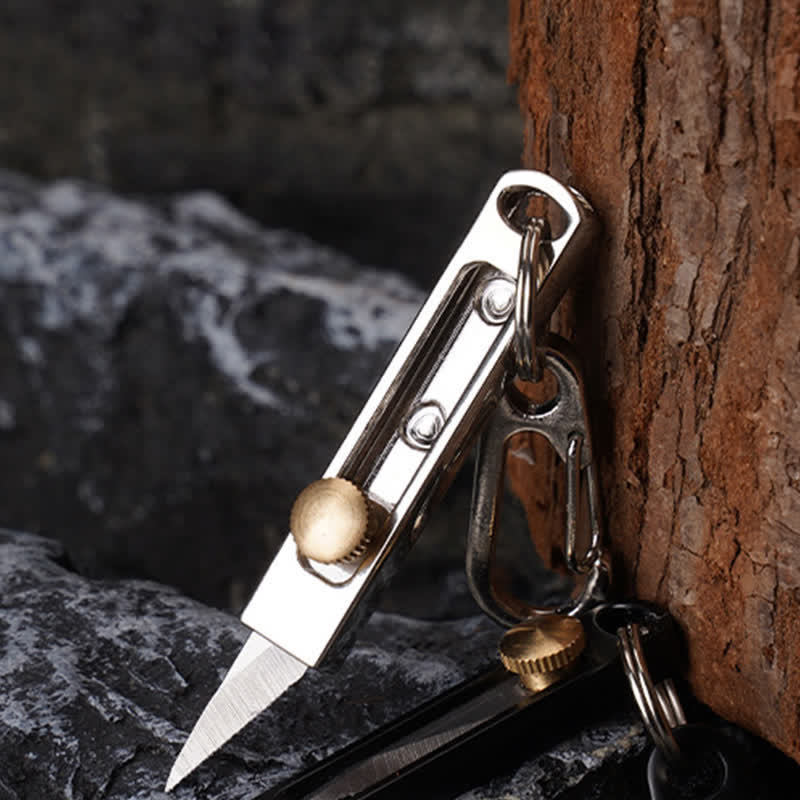 Mini coltello push-pull multiuso, portachiavi con utensile da taglio - image 3