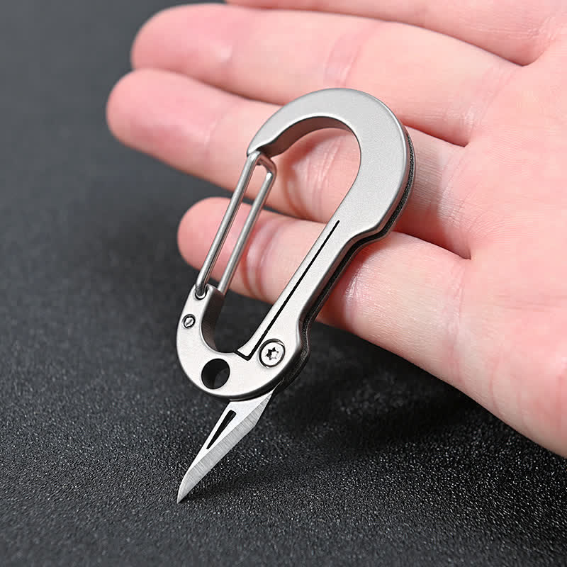 Coltello pieghevole, taglierino tascabile, moschettone portachiavi - image 12