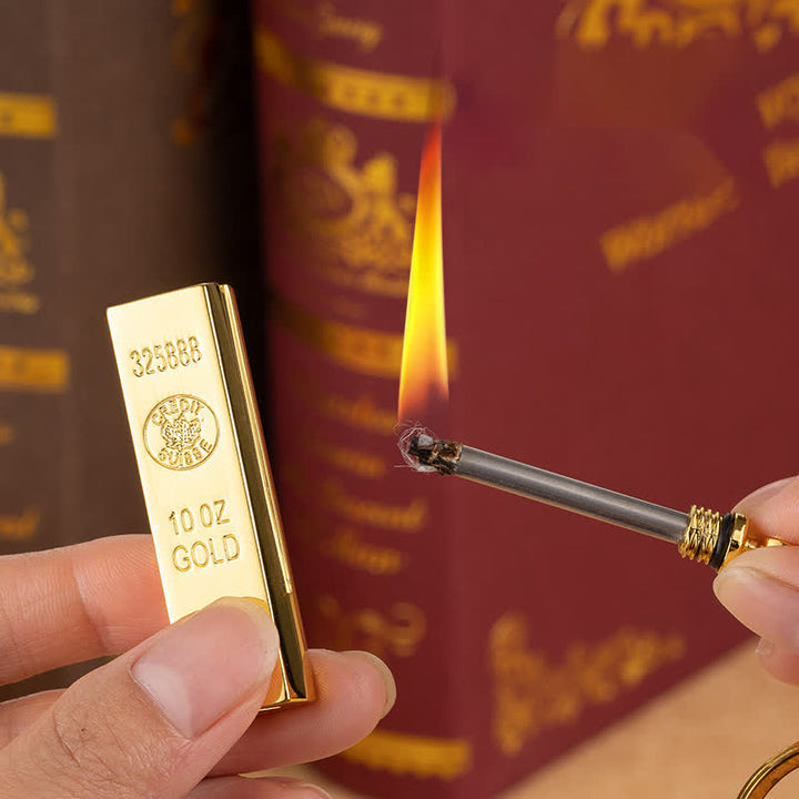 Accendino a olio ricaricabile con fiammifero da dollaro in oro - image 1