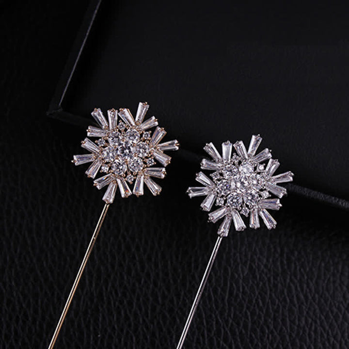 Spilla a forma di fiore di fiocco di neve in cristallo artificiale scintillante - image 4