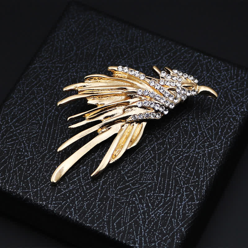 Spilla da uomo con aquila squisita e ali spiegate e strass - image 4