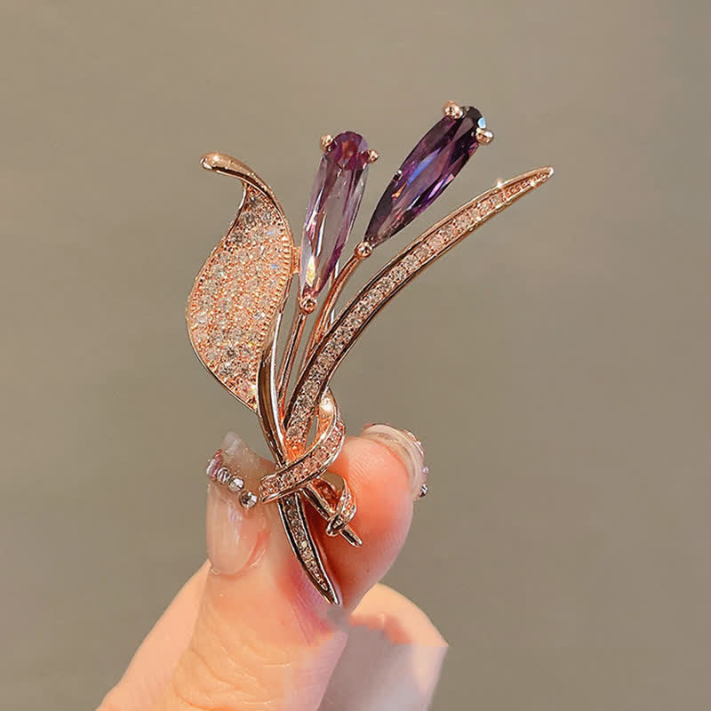 Spilla da donna con fiore delicato di giglio viola - image 1