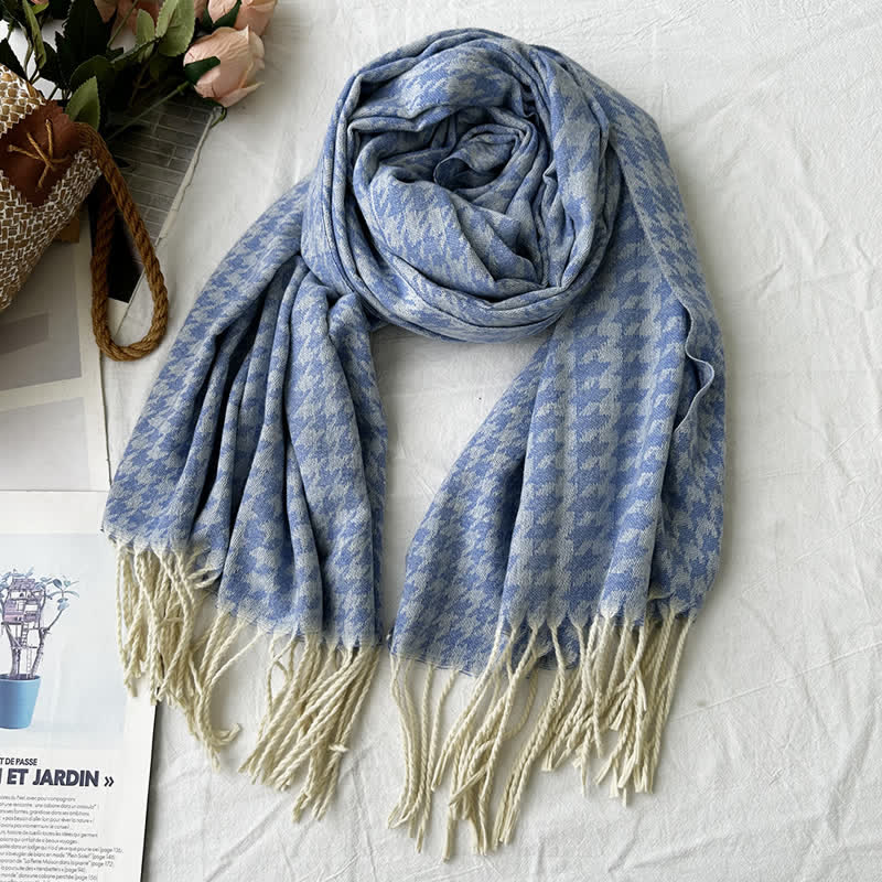 Sciarpa unisex con motivo jacquard rustico astratto geometrico - Stile n. 8 - image 12