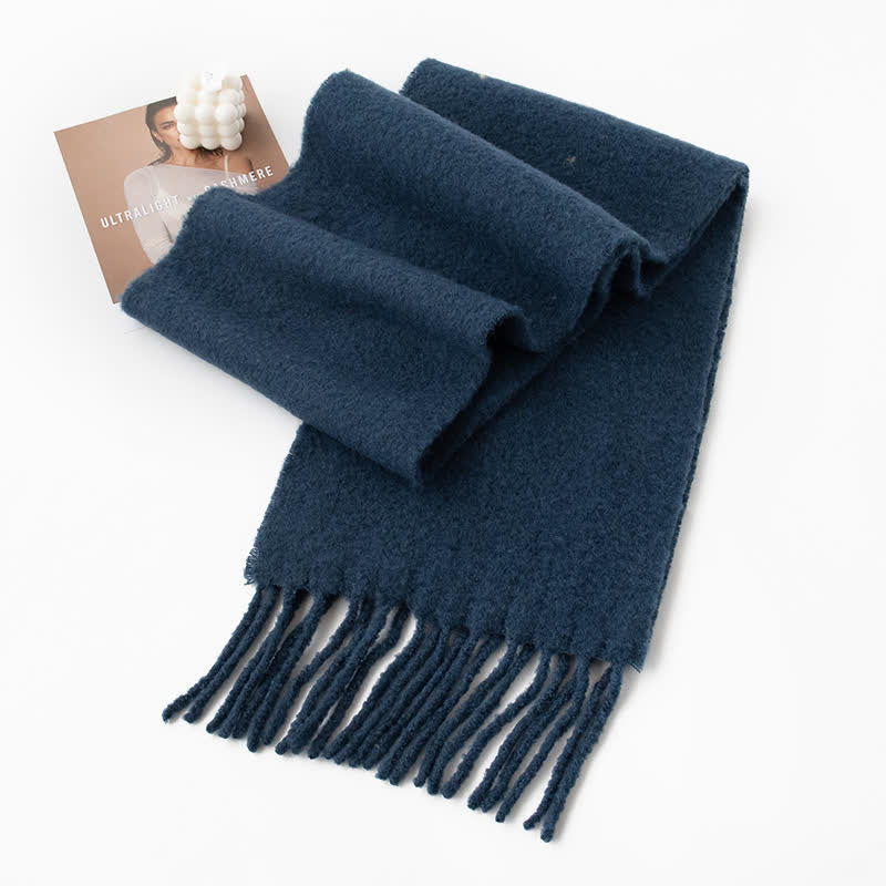 Sciarpa unisex in cashmere con frange tinta unita - Marina Militare - image 17
