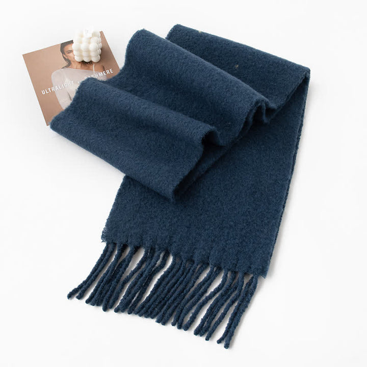 Sciarpa unisex in cashmere con frange tinta unita - Marina Militare - image 17