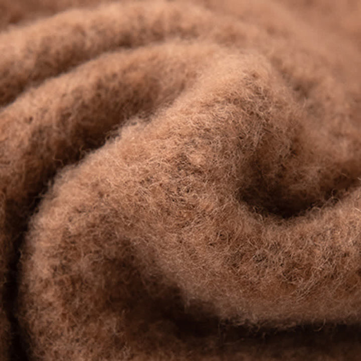 Sciarpa unisex in cashmere con frange tinta unita - image 3