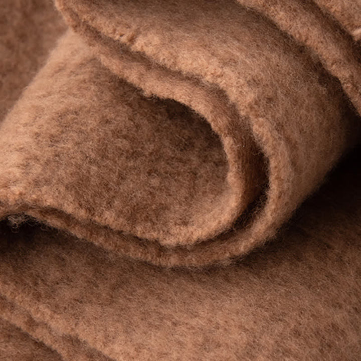 Sciarpa unisex in cashmere con frange tinta unita - image 4