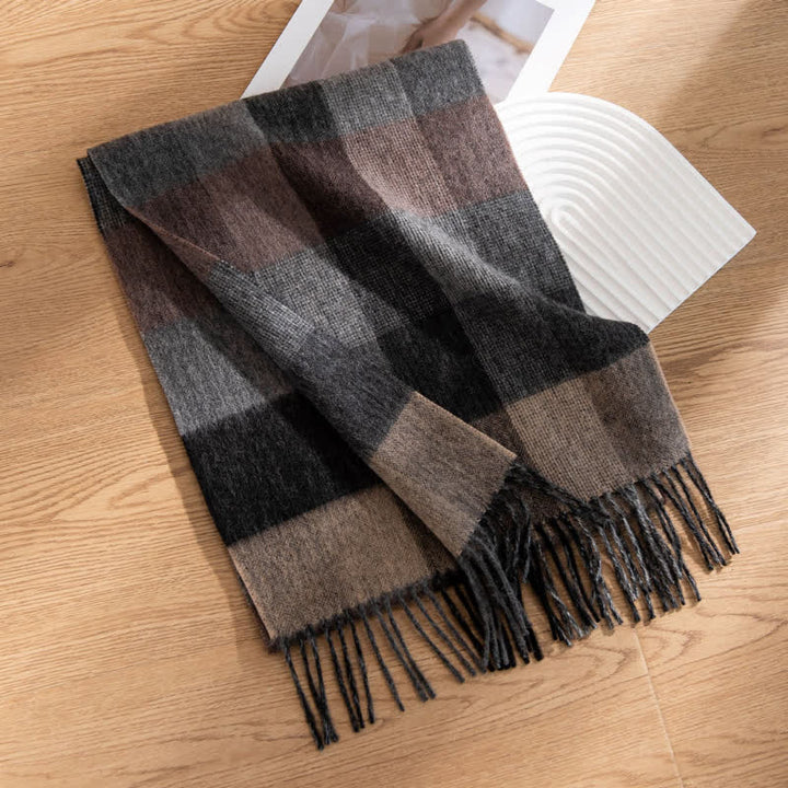 Sciarpa unisex in cashmere con design color-block - Stile n. 3 - image 8