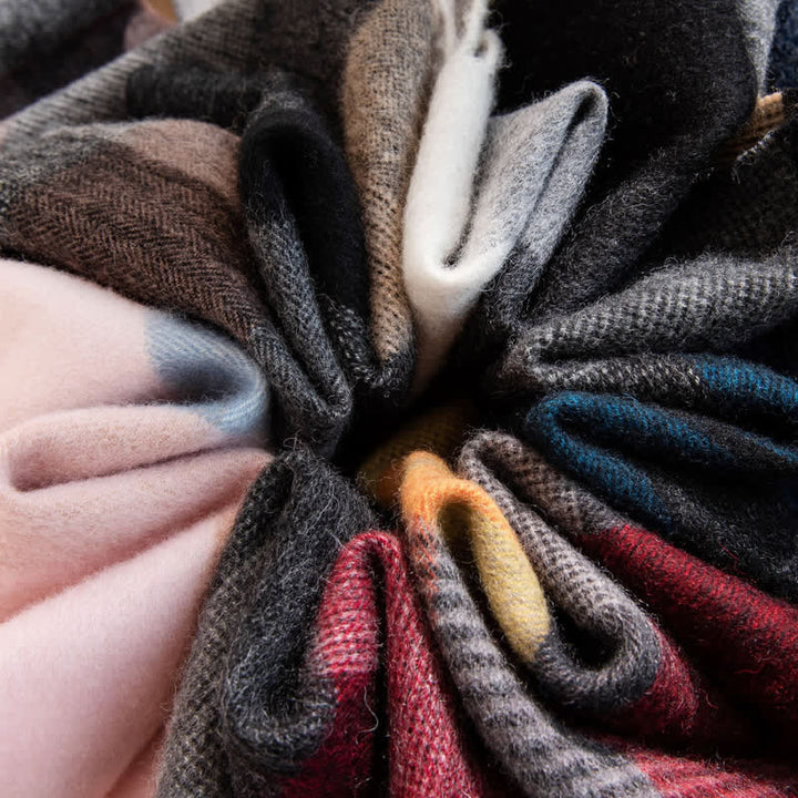 Sciarpa unisex in cashmere con design color-block - image 5