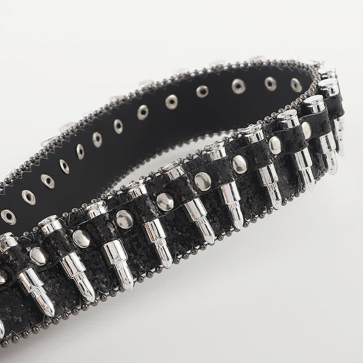 Cintura in pelle con fibbia a forma di proiettile e rivetti a forma di teschio dei cartoni animati - image 3