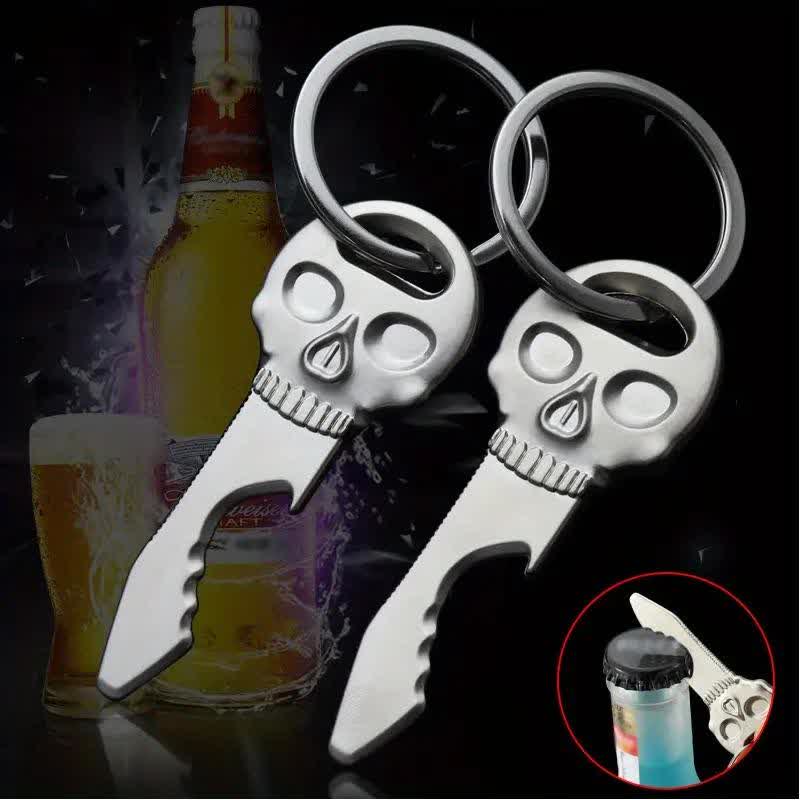 Portachiavi apribottiglie multifunzione con maschera teschio creativo - image 0