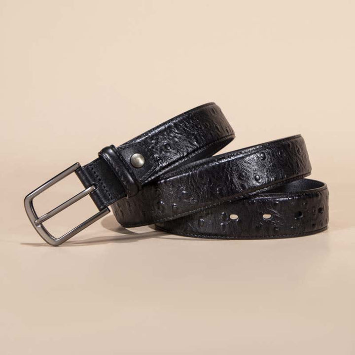 Cintura in pelle di alligatore con motivo coccodrillo esotico - Nero - 44 - image 6