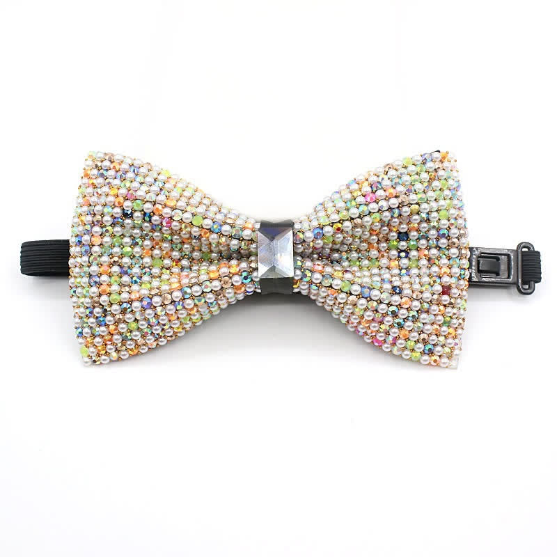 Papillon da festa multicolore con perle finte da uomo - Stile n. 1 - image 0