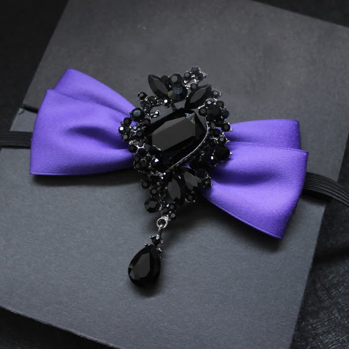 Papillon con applicazione di cristalli pendenti da uomo - Viola - image 8