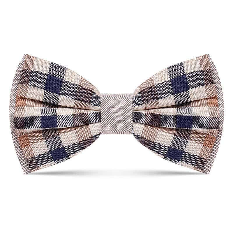 Papillon da uomo con motivo a quadri Simply Classy - Cachi - image 3