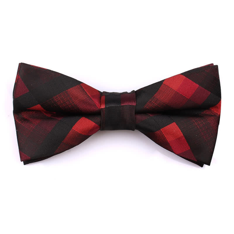 Cravatta stretta a quadri moderna casual da uomo - Rosso - Papillon - image 1