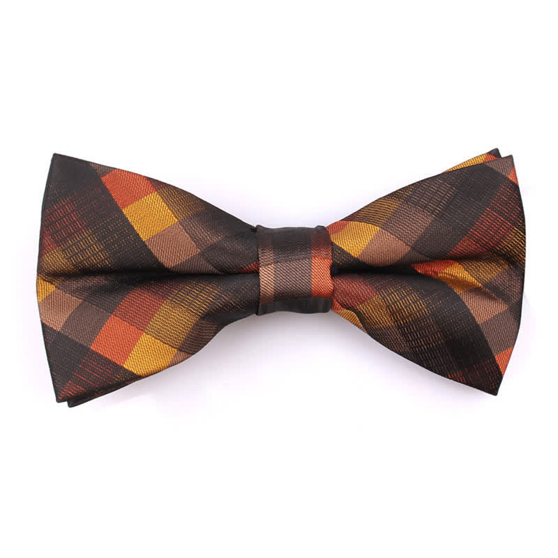 Cravatta stretta a quadri moderna casual da uomo - Arancia - Papillon - image 26