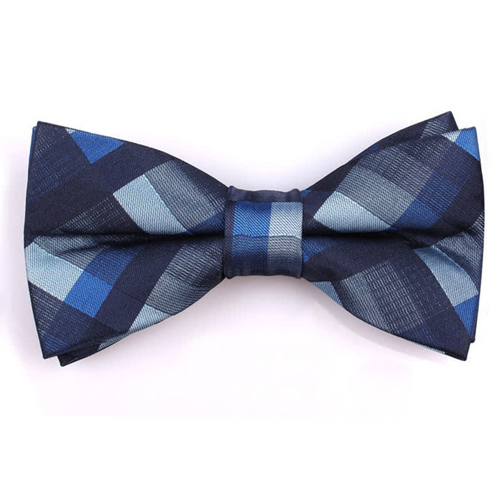 Cravatta stretta a quadri moderna casual da uomo - Blu - Papillon - image 16