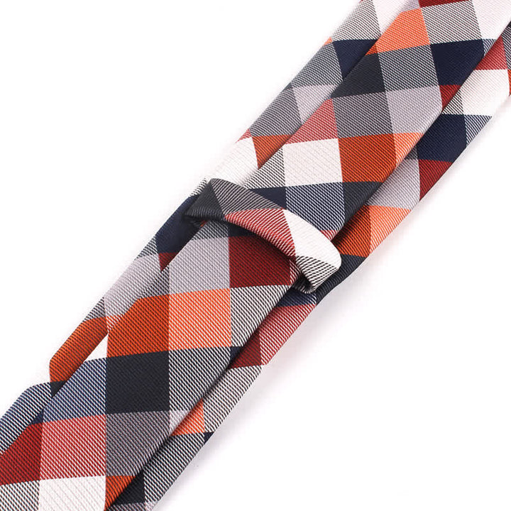 Cravatta stretta a quadri moderna casual da uomo - image 10