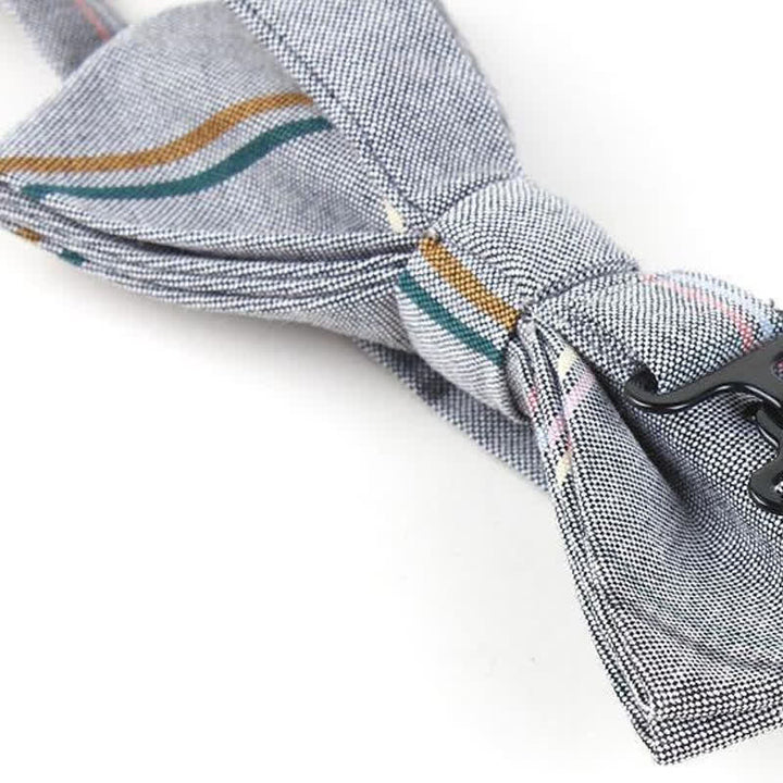 Cravatta a farfalla con motivo scozzese alla moda da uomo - image 12