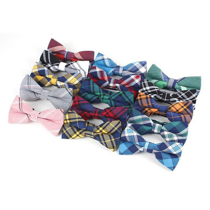 Cravatta a farfalla con motivo scozzese alla moda da uomo - image 7