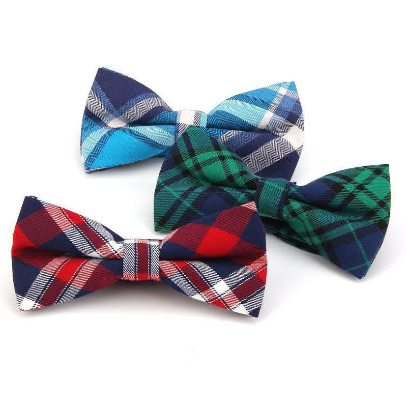 Cravatta a farfalla con motivo scozzese alla moda da uomo - image 6