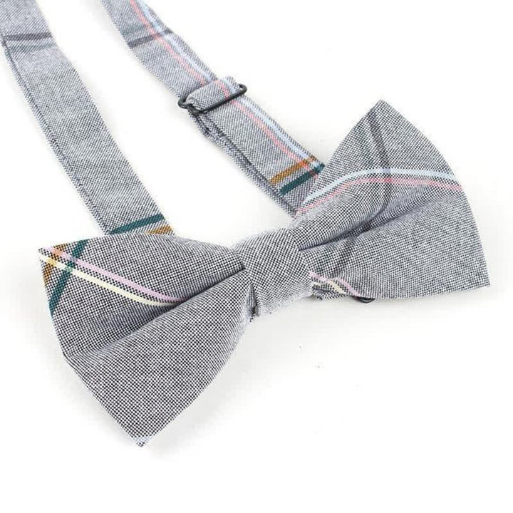 Cravatta a farfalla con motivo scozzese alla moda da uomo - image 11