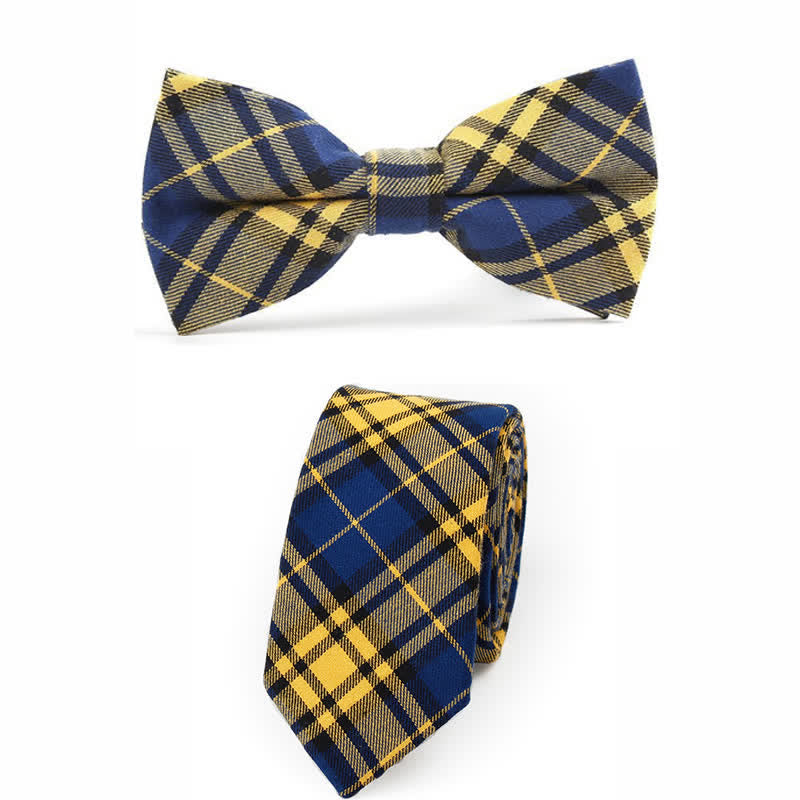 Cravatta a farfalla con motivo scozzese alla moda da uomo - Stile n. 5 - 2 pezzi - image 26