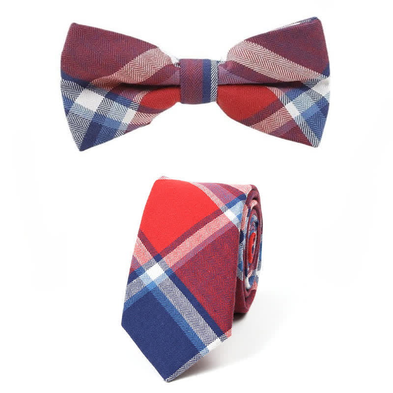 Cravatta a farfalla con motivo scozzese alla moda da uomo - Stile n. 7 - 2 pezzi - image 32