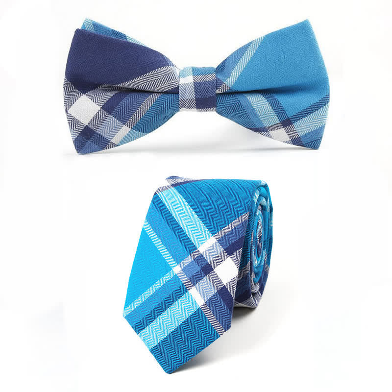 Cravatta a farfalla con motivo scozzese alla moda da uomo - Stile n. 8 - 2 pezzi - image 35