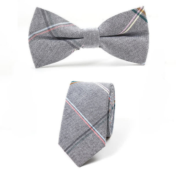 Cravatta a farfalla con motivo scozzese alla moda da uomo - Stile n. 2 - 2 pezzi - image 13