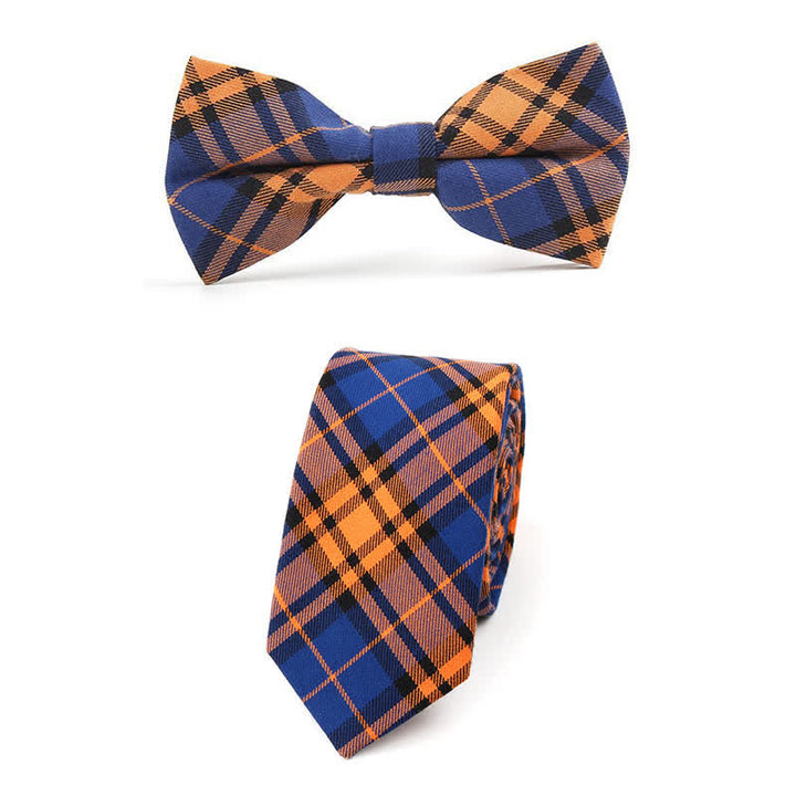 Cravatta a farfalla con motivo scozzese alla moda da uomo - Stile n. 3 - 2 pezzi - image 20