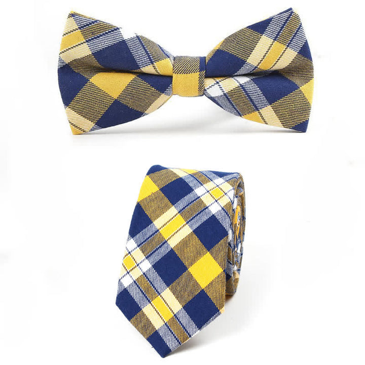 Cravatta a farfalla con motivo scozzese alla moda da uomo - Stile n. 11 - 2 pezzi - image 44