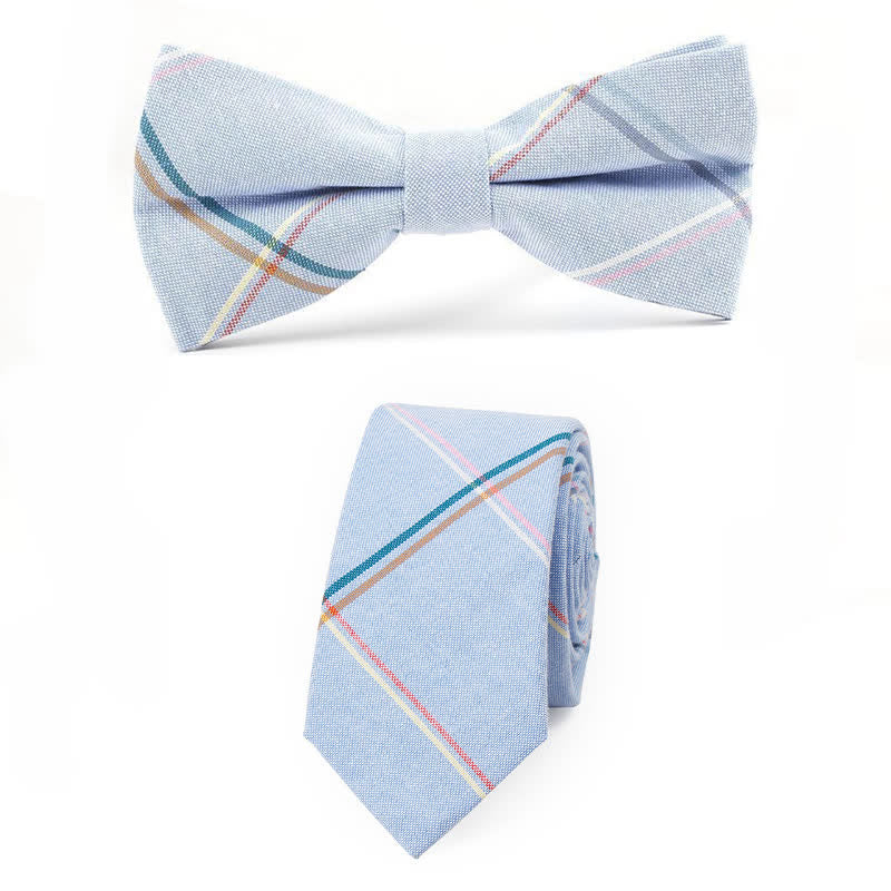 Cravatta a farfalla con motivo scozzese alla moda da uomo - Stile n. 15 - 2 pezzi - image 56