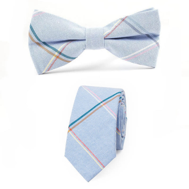 Cravatta a farfalla con motivo scozzese alla moda da uomo - Stile n. 15 - 2 pezzi - image 56