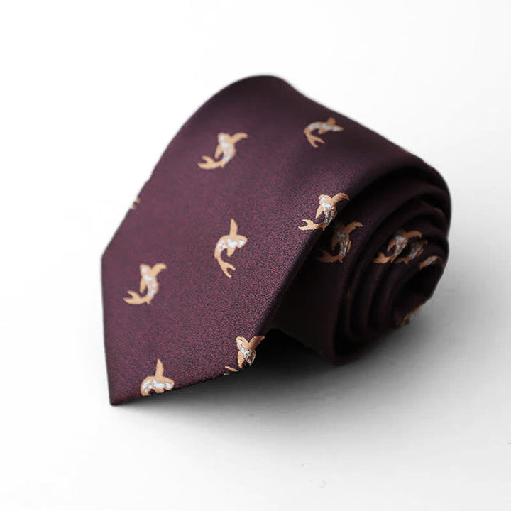 Cravatta formale da uomo con motivi animali bordeaux - Stile n. 2 - image 1
