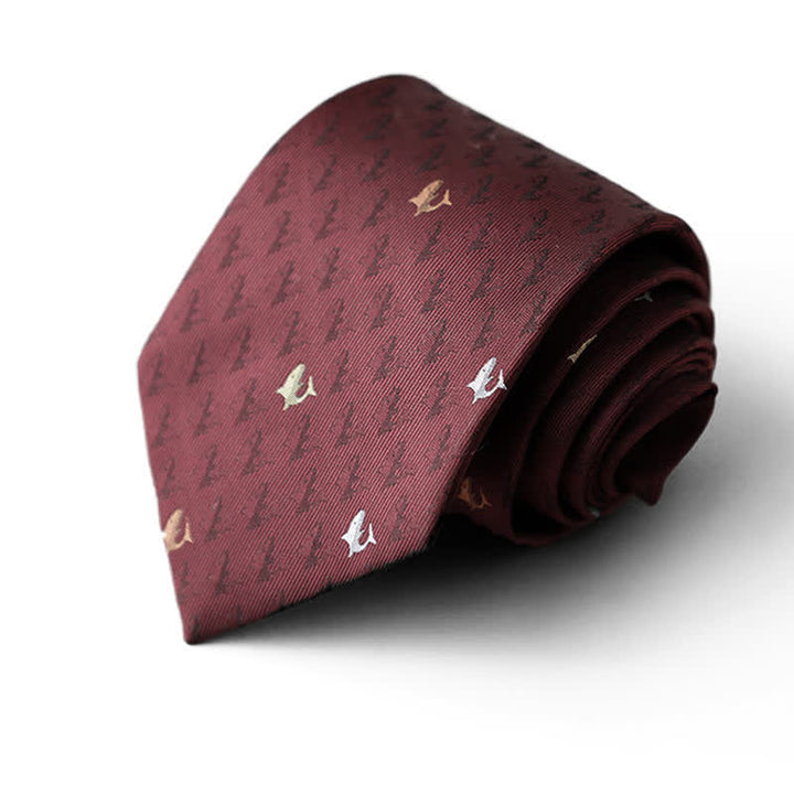 Cravatta formale da uomo con motivi animali bordeaux - Stile n. 3 - image 2
