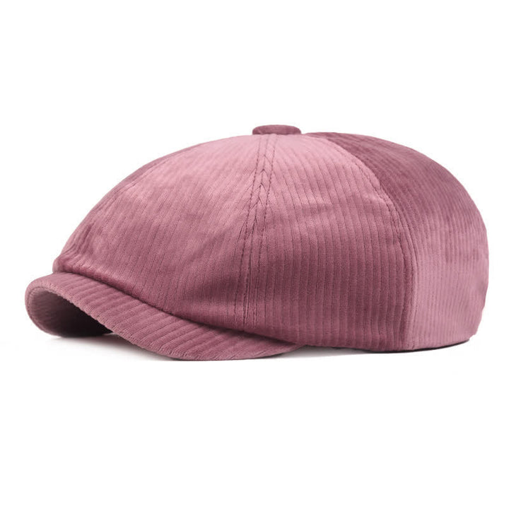 Cappello basco a righe in velluto a coste con visiera corta - Rosa - Regolabile (21 5/8"-23 1/4") - image 3
