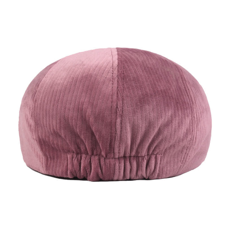 Cappello basco a righe in velluto a coste con visiera corta - image 5