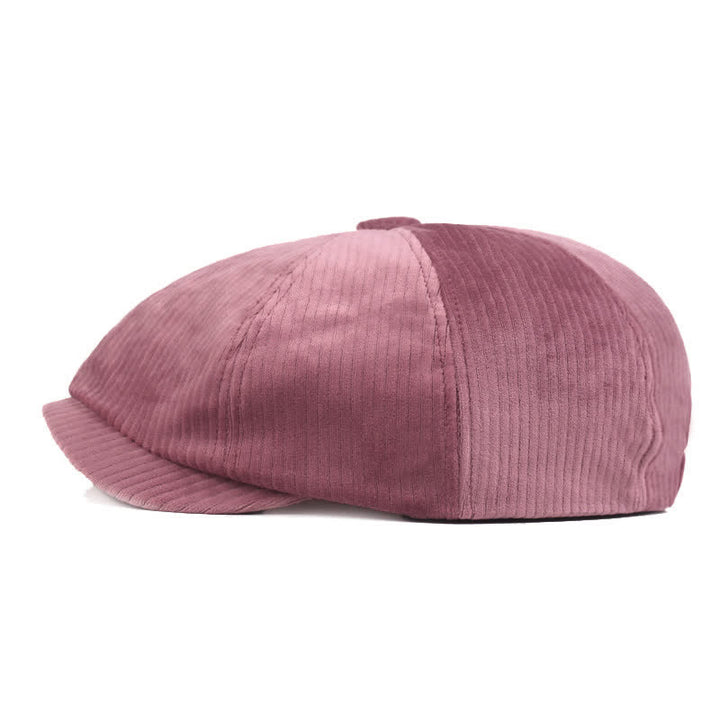 Cappello basco a righe in velluto a coste con visiera corta - image 4