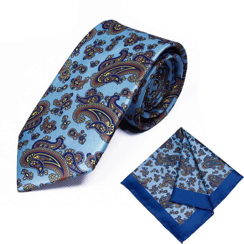 Set di 2 cravatte e fazzoletti geometrici Paisley da uomo - Stile n. 2 - image 2