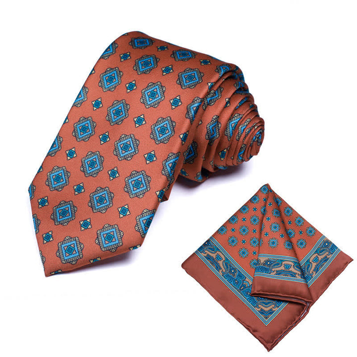 Set di 2 cravatte e fazzoletti geometrici Paisley da uomo - Stile #29 - image 29