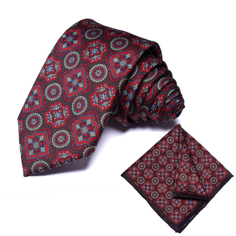 Set di 2 cravatte e fazzoletti geometrici Paisley da uomo - Stile #27 - image 27