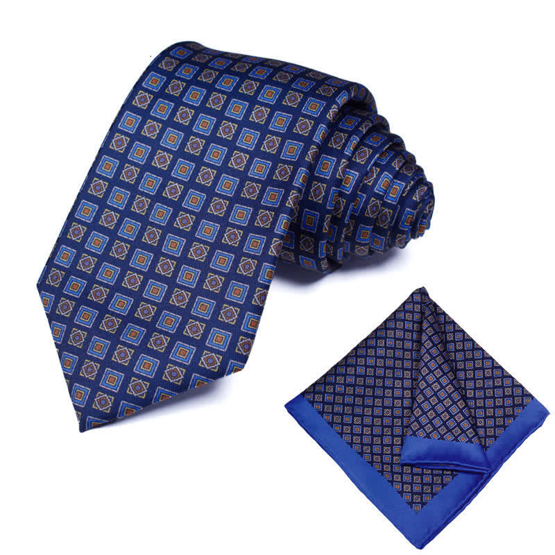 Set di 2 cravatte e fazzoletti geometrici Paisley da uomo - Stile #22 - image 22