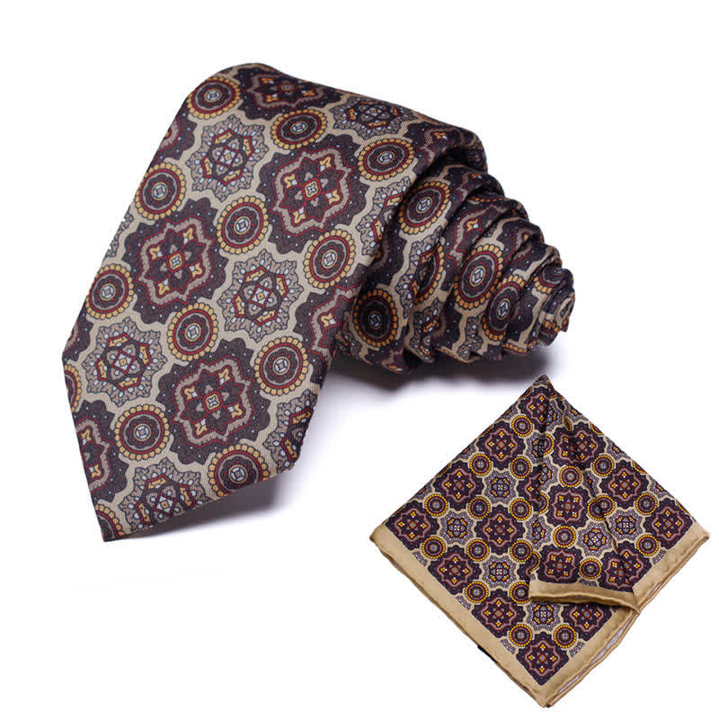 Set di 2 cravatte e fazzoletti geometrici Paisley da uomo - Stile #26 - image 26