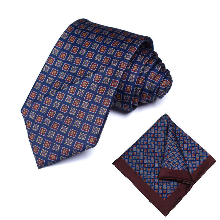 Set di 2 cravatte e fazzoletti geometrici Paisley da uomo - Stile #23 - image 23