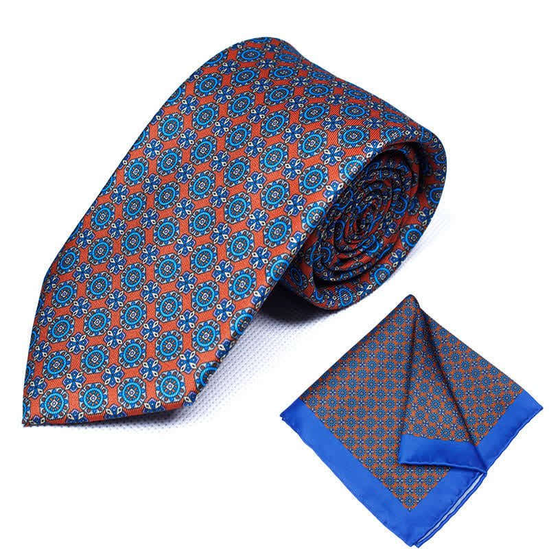 Set di 2 cravatte e fazzoletti geometrici Paisley da uomo - Stile n. 5 - image 5