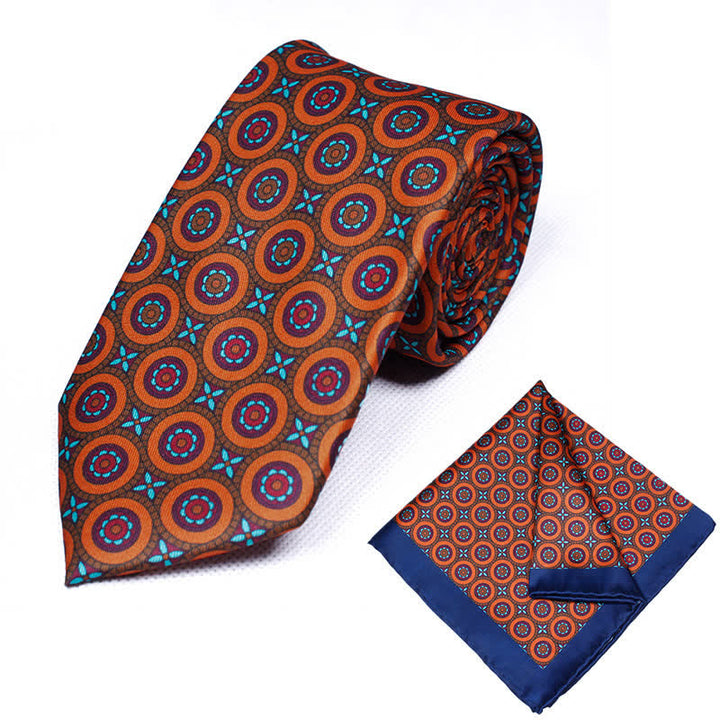 Set di 2 cravatte e fazzoletti geometrici Paisley da uomo - Stile n. 15 - image 15