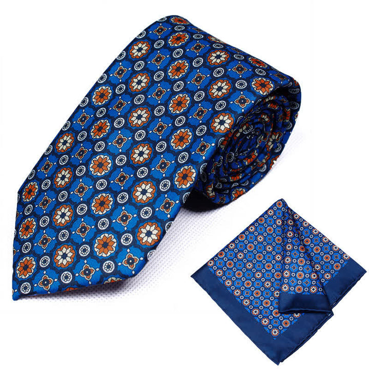 Set di 2 cravatte e fazzoletti geometrici Paisley da uomo - Stile #20 - image 20
