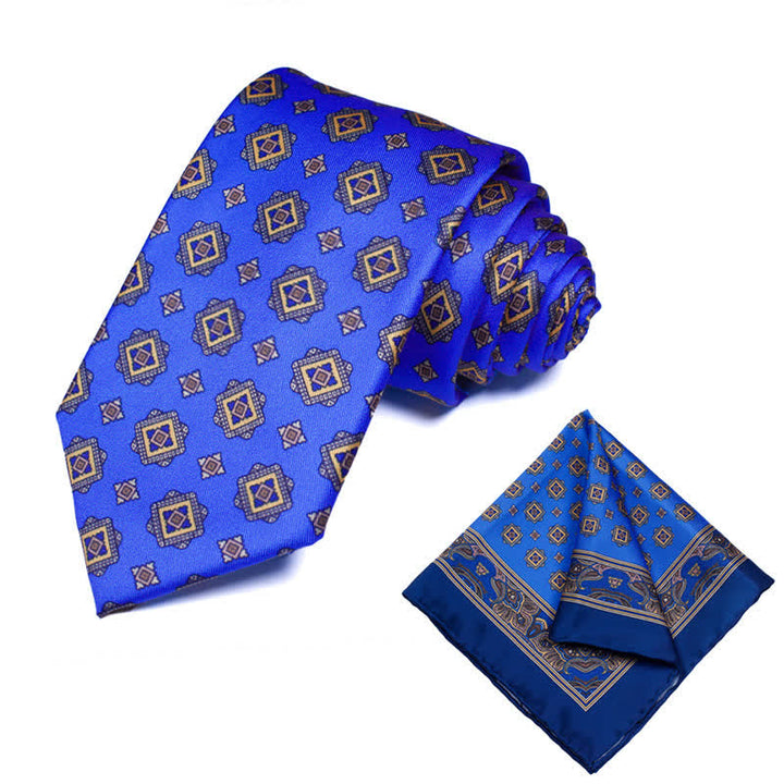 Set di 2 cravatte e fazzoletti geometrici Paisley da uomo - Stile #30 - image 30